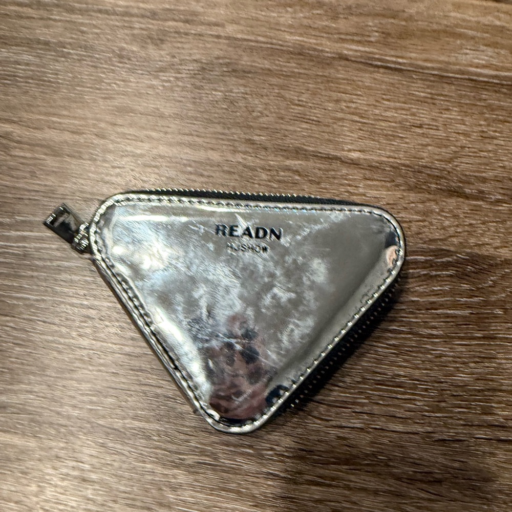 Silver Triangle mini Coin Pouch purse